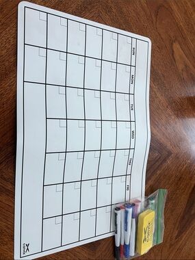 Dry Erase Monthly Calendar with Markers